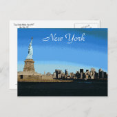 Lady Liberty Watches over NYC (Art Version) Briefkaart (Voorkant / Achterkant)