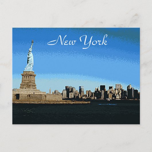 Lady Liberty Watches over NYC (Art Version) Briefkaart (Voorkant)