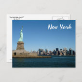 Lady Liberty Watches over NYC (kleur) Briefkaart (Voorkant / Achterkant)