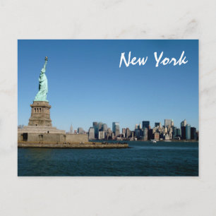 Lady Liberty Watches over NYC (kleur) Briefkaart