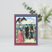 Lady Liberty Welcoming Immigranten veranderde  Briefkaart (Staand voorkant)