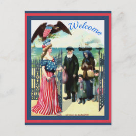 Lady Liberty Welcoming Immigranten veranderde Briefkaart