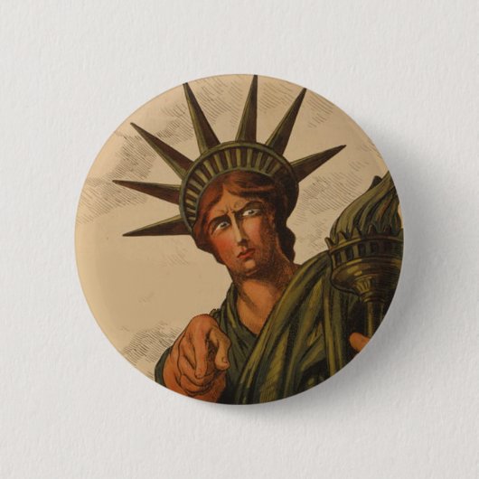 Lady Liberty wijst je aan Ronde Button 5,7 Cm (Voorkant)