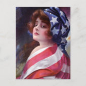  Lady Liberty Wrapped in American Flag Briefkaart (Voorkant)