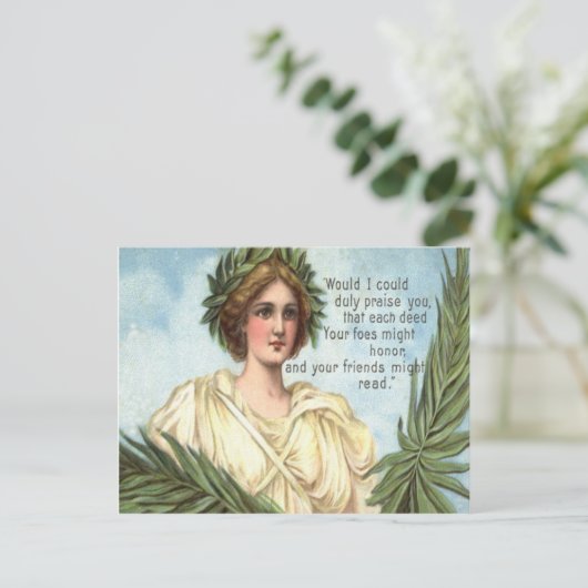 Lady Liberty Wreath Memorial Day Briefkaart (Staand voorkant)