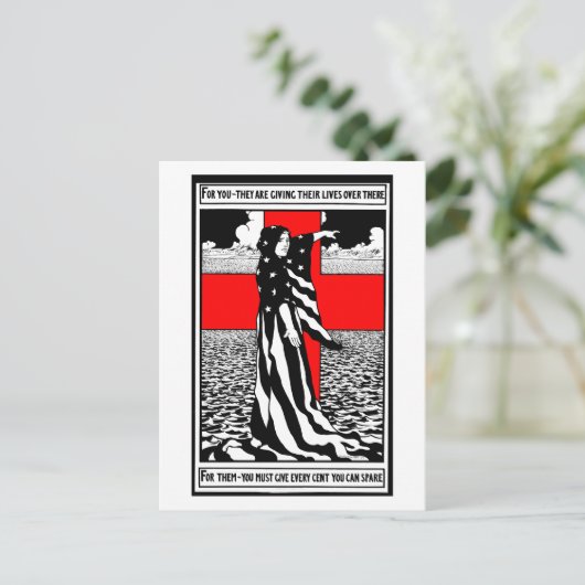 Lady Liberty WWI US Patriottisch Poster 1918 Briefkaart (Staand voorkant)