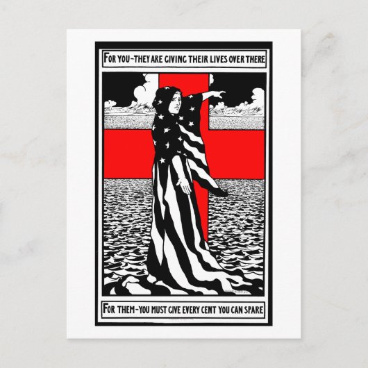 Lady Liberty WWI US Patriottisch Poster 1918 Briefkaart (Voorkant)