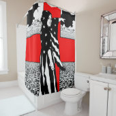 Lady Liberty WWI US Patriottisch Poster 1918 Douchegordijn (In situ)