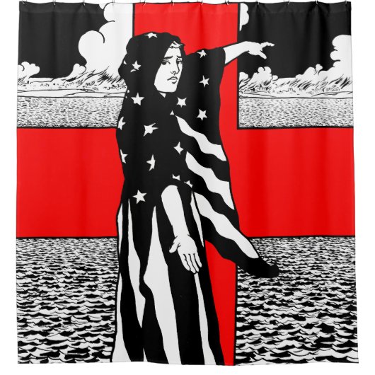 Lady Liberty WWI US Patriottisch Poster 1918 Douchegordijn (Voorkant)