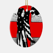 Lady Liberty WWI US Patriottisch Poster 1918 Keramisch Ornament (Rechts)