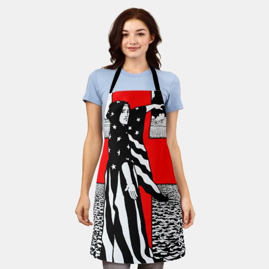 Lady Liberty WWI US Patriottisch Poster 1918 Schort (Gedragen)