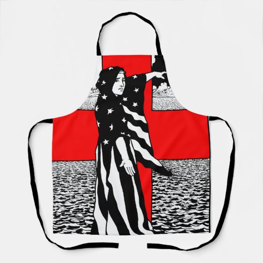 Lady Liberty WWI US Patriottisch Poster 1918 Schort (Voorkant)