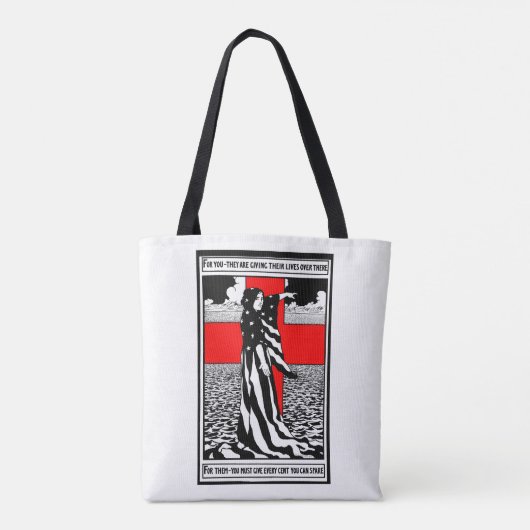Lady Liberty WWI US Patriottisch Poster 1918 Tote Bag (Achterkant)
