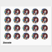 Lady Liberty Zeemeermin 4 juli Art Hannah Lynn Ronde Sticker (Vel)