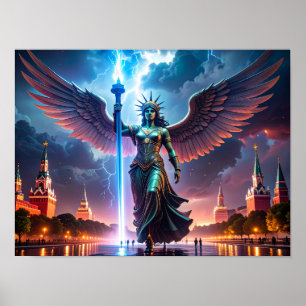 Lady Liberty zegt tegen Rusland - Laat de VS los Poster