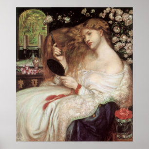 Lady Lilith door Rossetti,  Victoriaans Portait Poster