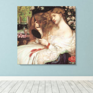 Lady Lilith door Rossetti, Vintage Victoriaans Por Canvas Afdruk