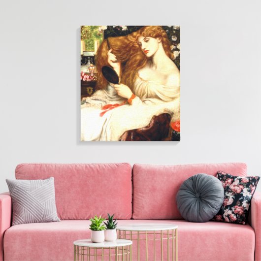 Lady Lilith (Verbluffende schoonheid met Long Red  Canvas Afdruk (Insitu (Woonkamer))