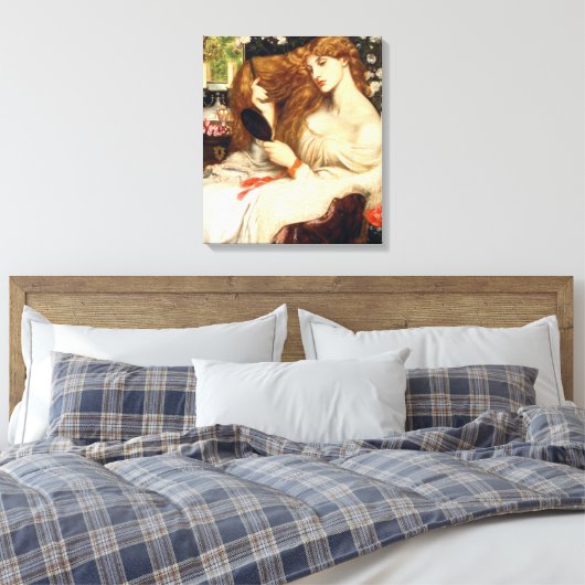 Lady Lilith (Verbluffende schoonheid met Long Red  Canvas Afdruk (Insitu (Slaapkamer))