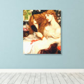 Lady Lilith (Verbluffende schoonheid met Long Red  Canvas Afdruk (Insitu (Houten vloer))