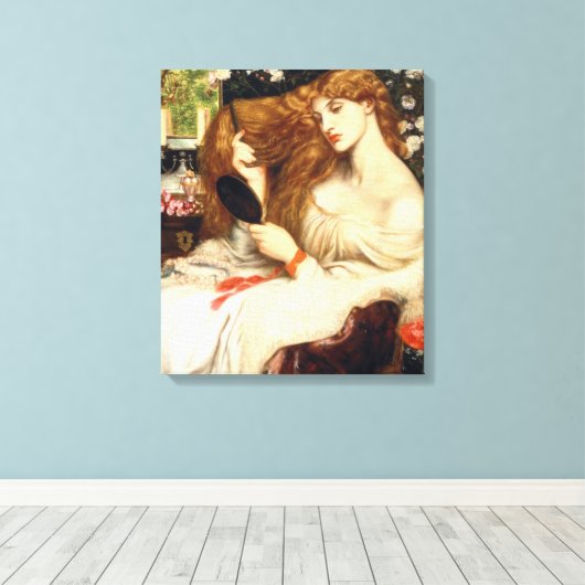 Lady Lilith (Verbluffende schoonheid met Long Red  Canvas Afdruk (Insitu (Houten vloer))