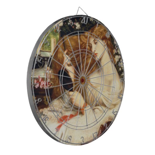 Lady Lilith (Verbluffende schoonheid met Long Red  Dartbord (Voorkant Links)