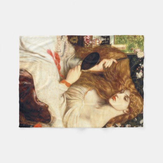 Lady Lilith (Verbluffende schoonheid met Long Red Fleece Deken (Voorkant (Horizontaal))