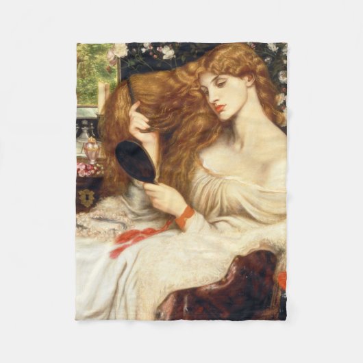 Lady Lilith (Verbluffende schoonheid met Long Red  Fleece Deken (Voorkant)