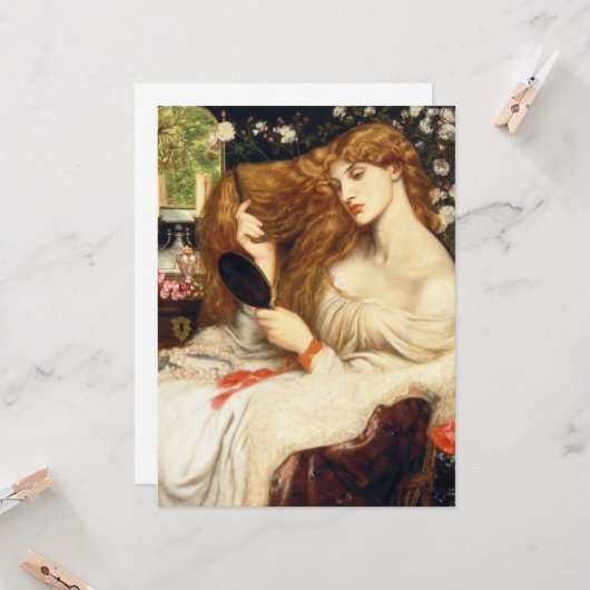 Lady Lilith (Verbluffende schoonheid met Long Red  Kaart (Voorkant / Achterkant in situ)