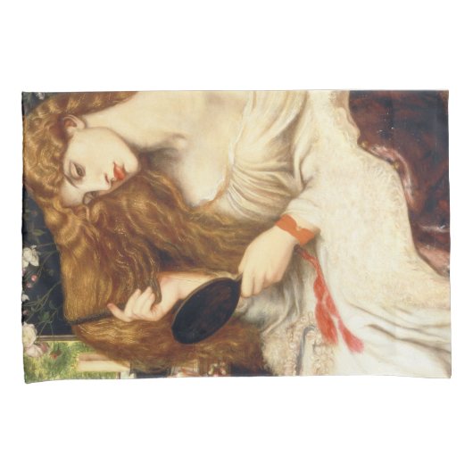 Lady Lilith (Verbluffende schoonheid met Long Red  Kussensloop (Voorkant-Rechts)