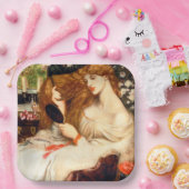 Lady Lilith (Verbluffende schoonheid met Long Red  Papieren Bordje (Feest)