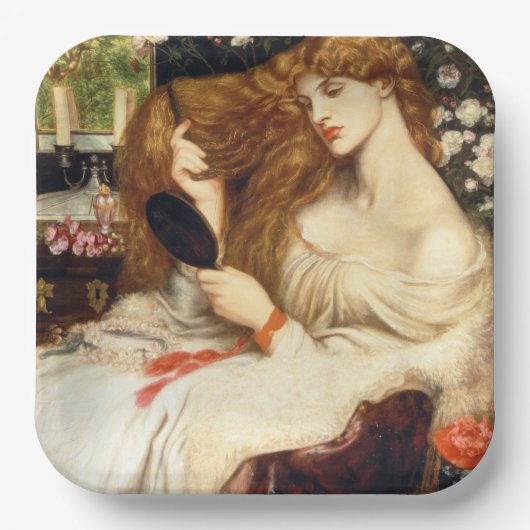 Lady Lilith (Verbluffende schoonheid met Long Red  Papieren Bordje (Voorkant)