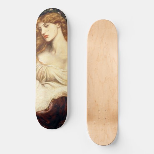 Lady Lilith (Verbluffende schoonheid met Long Red  Persoonlijk Skateboard (Voorkant)