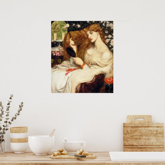 Lady Lilith (Verbluffende schoonheid met Long Red  Poster (Keuken)