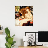 Lady Lilith (Verbluffende schoonheid met Long Red  Poster (Thuiskantoor)