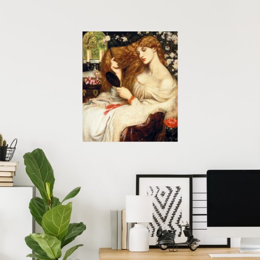 Lady Lilith (Verbluffende schoonheid met Long Red  Poster (Thuiskantoor)