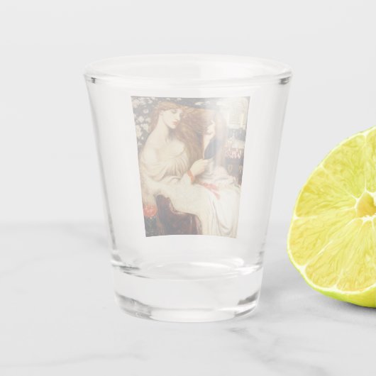 Lady Lilith (Verbluffende schoonheid met Long Red  Shot Glas (Achterkant)