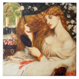 Lady Lilith (Verbluffende schoonheid met Long Red  Tegeltje