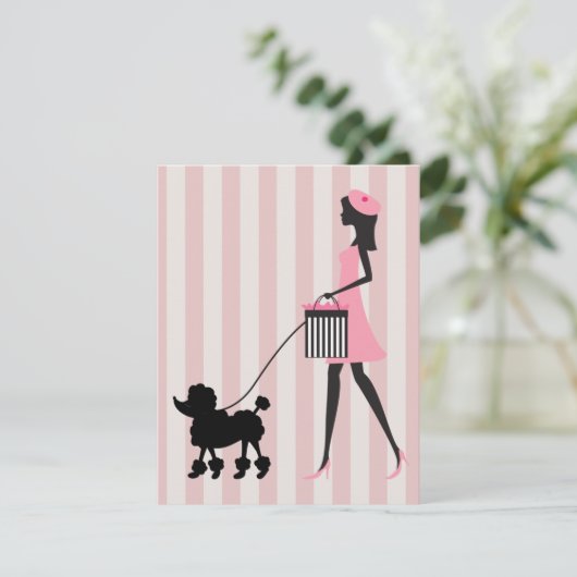  Lady lopen zwarte poedel (Staand voorkant)