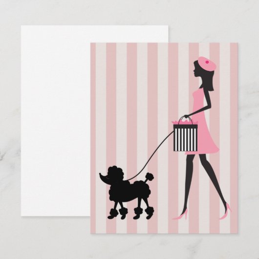  Lady lopen zwarte poedel (Voorkant / Achterkant)