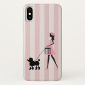 Lady lopen zwarte poedel Case-Mate iPhone Case (Achterkant)