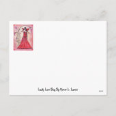 Lady love bug valentine fairy postcard by Renee Feestdagenkaart (Achterkant)