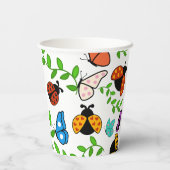 Lady Lovebug en Vlinders Party Papieren Bekers (Achterkant)