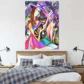 Lady Loves Cats Canvas Print (Insitu (Slaapkamer))