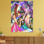 Lady Loves Cats Canvas Print (Insitu (Woonkamer))