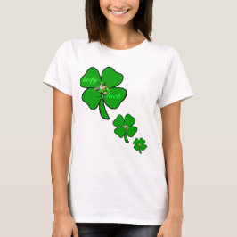 Lady luck 4 leaf clover leprecon t shirt