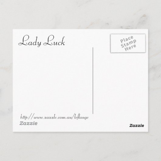 Lady Luck Briefkaart (Achterkant)