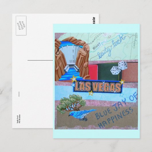 Lady Luck Collage Briefkaart (Voorkant / Achterkant)