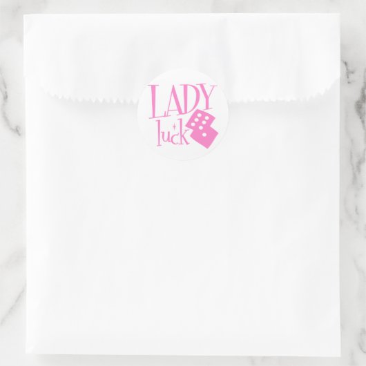 Lady Luck Dice Ronde Sticker (Tas)