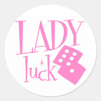 Lady Luck Dice Ronde Sticker